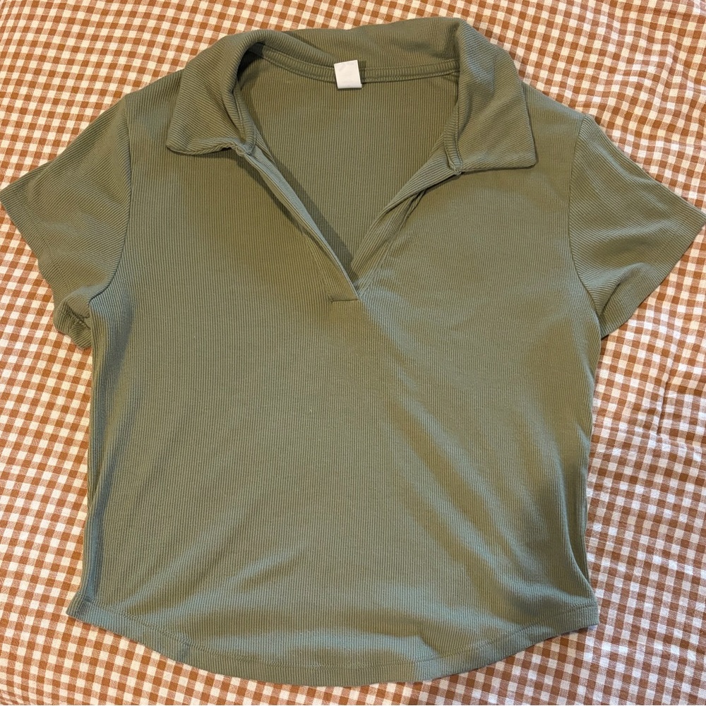 Old Navy Sage Green Women's Short Sleeve Polo